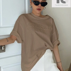 Karikatür & Slogan Grafikli Düşük Omuzlu Oversize Tişört