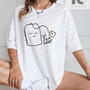 Karikatür & Slogan Grafikli Düşük Omuzlu Oversize Tişört