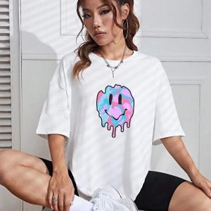 Karikatür ve Grafik tasarım Oversize T-shirt Cartoon/Letter serisi kod113