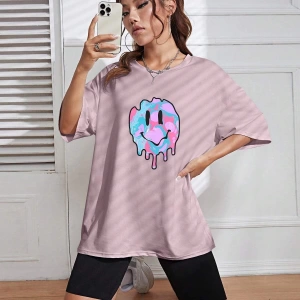 Karikatür ve Grafik tasarım Oversize T-shirt Cartoon/Letter serisi kod116