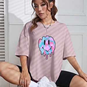 Karikatür ve Grafik tasarım Oversize T-shirt Cartoon/Letter serisi kod116