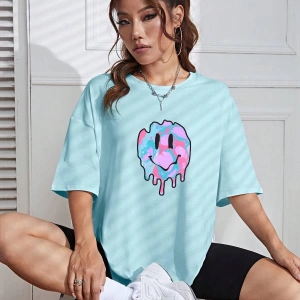 Karikatür ve Grafik tasarım Oversize T-shirt Cartoon/Letter serisi kod118