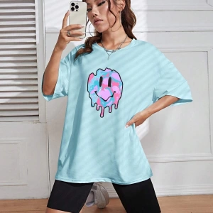 Karikatür ve Grafik tasarım Oversize T-shirt Cartoon/Letter serisi kod118