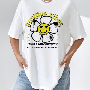 Karikatür ve Grafik tasarım Oversize T-shirt Cartoon/Letter serisi kod120