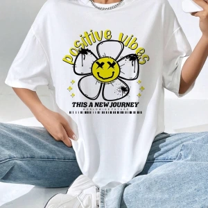 Karikatür ve Grafik tasarım Oversize T-shirt Cartoon/Letter serisi kod120