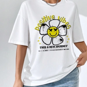Karikatür ve Grafik tasarım Oversize T-shirt Cartoon/Letter serisi kod120