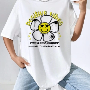 Karikatür ve Grafik tasarım Oversize T-shirt Cartoon/Letter serisi kod120