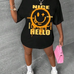 Karikatür ve Grafik tasarım Oversize T-shirt Cartoon/Letter serisi kod121