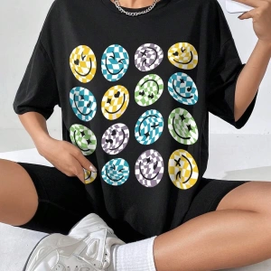 Karikatür ve Grafik tasarım Oversize T-shirt Cartoon/Letter serisi kod124