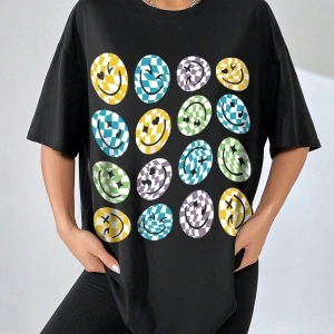 Karikatür ve Grafik tasarım Oversize T-shirt Cartoon/Letter serisi kod124