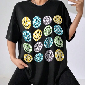 Karikatür ve Grafik tasarım Oversize T-shirt Cartoon/Letter serisi kod124