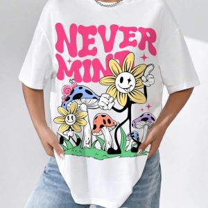Karikatür ve Grafik tasarım Oversize T-shirt Cartoon/Letter serisi kod129