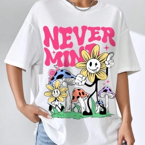 Karikatür ve Grafik tasarım Oversize T-shirt Cartoon/Letter serisi kod129