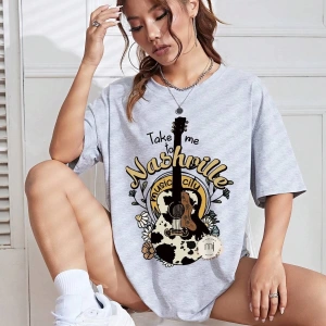 Karikatür ve Grafik tasarım Oversize T-shirt Cartoon/Letter serisi kod138