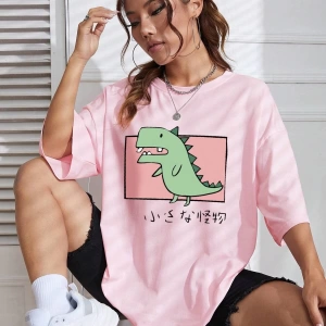 Karikatür ve Grafik tasarım Oversize T-shirt Cartoon/Letter serisi kod139