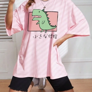 Karikatür ve Grafik tasarım Oversize T-shirt Cartoon/Letter serisi kod139
