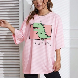 Karikatür ve Grafik tasarım Oversize T-shirt Cartoon/Letter serisi kod139