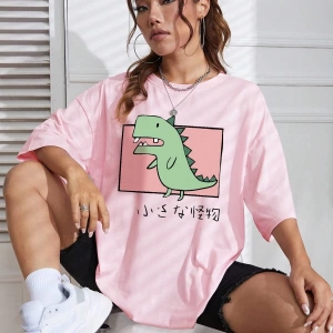 Karikatür ve Grafik tasarım Oversize T-shirt Cartoon/Letter serisi kod139
