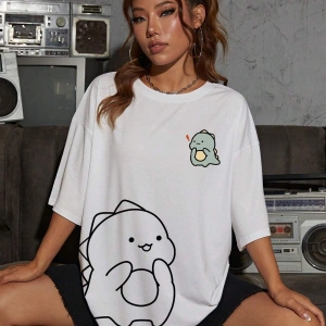 Karikatür ve Grafik tasarım Oversize T-shirt Cartoon/Letter serisi kod140