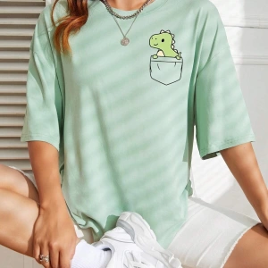 Karikatür ve Grafik tasarım Oversize T-shirt Cartoon/Letter serisi kod142
