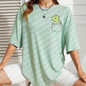 Karikatür ve Grafik tasarım Oversize T-shirt Cartoon/Letter serisi kod142