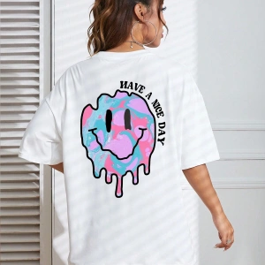 Karikatür ve Grafik tasarım Oversize T-shirt Cartoon/Letter serisi kod156