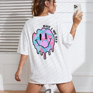 Karikatür ve Grafik tasarım Oversize T-shirt Cartoon/Letter serisi kod156