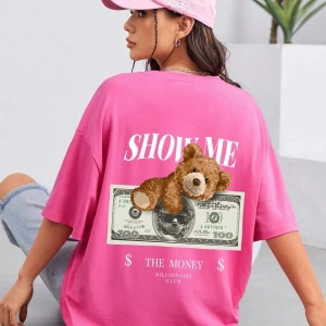 Karikatür ve Grafik tasarım Oversize T-shirt Cartoon/Letter serisi kod165