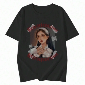 Karikatür ve Grafik tasarım Oversize T-shirt Cartoon/Letter serisi kod169