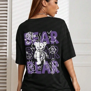 Karikatür ve Grafik tasarım Oversize T-shirt Cartoon/Letter serisi kod17