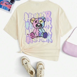 Karikatür ve Grafik tasarım Oversize T-shirt Cartoon/Letter serisi kod174