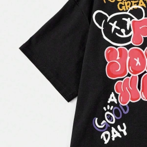 Karikatür ve Grafik tasarım Oversize T-shirt Cartoon/Letter serisi kod176