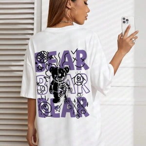 Karikatür ve Grafik tasarım Oversize T-shirt Cartoon/Letter serisi kod18