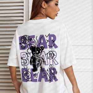 Karikatür ve Grafik tasarım Oversize T-shirt Cartoon/Letter serisi kod18