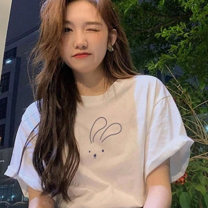 Karikatür ve Grafik tasarım Oversize T-shirt Cartoon/Letter serisi kod187