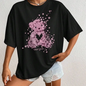 Karikatür ve Grafik tasarım Oversize T-shirt Cartoon/Letter serisi kod191