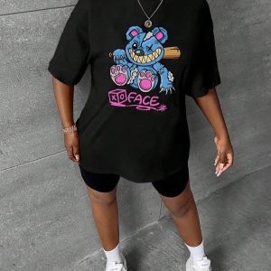 Karikatür ve Grafik tasarım Oversize T-shirt Cartoon/Letter serisi kod192