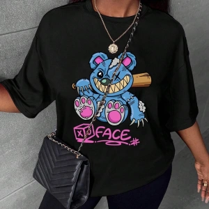 Karikatür ve Grafik tasarım Oversize T-shirt Cartoon/Letter serisi kod192