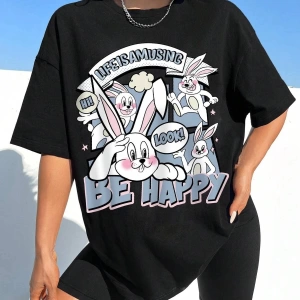 Karikatür ve Grafik tasarım Oversize T-shirt Cartoon/Letter serisi kod2