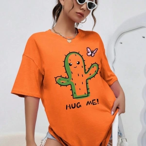 Karikatür ve Grafik tasarım Oversize T-shirt Cartoon/Letter serisi kod225