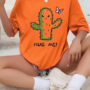 Karikatür ve Grafik tasarım Oversize T-shirt Cartoon/Letter serisi kod225