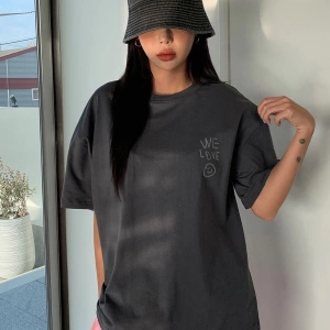 Karikatür ve Grafik tasarım Oversize T-shirt Cartoon/Letter serisi kod229