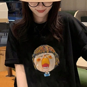 Karikatür ve Grafik tasarım Oversize T-shirt Cartoon/Letter serisi kod245