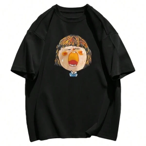 Karikatür ve Grafik tasarım Oversize T-shirt Cartoon/Letter serisi kod245