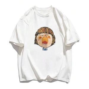 Karikatür ve Grafik tasarım Oversize T-shirt Cartoon/Letter serisi kod246