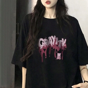 Karikatür ve Grafik tasarım Oversize T-shirt Cartoon/Letter serisi kod250