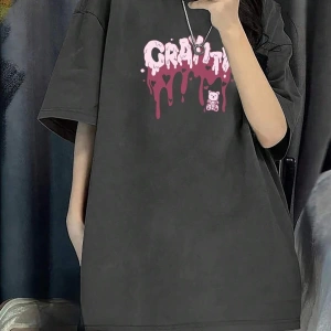 Karikatür ve Grafik tasarım Oversize T-shirt Cartoon/Letter serisi kod252