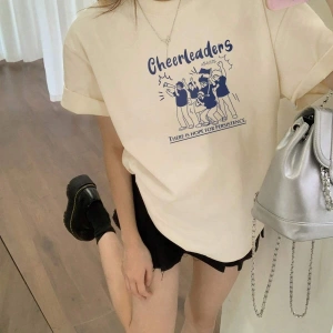 Karikatür ve Grafik tasarım Oversize T-shirt Cartoon/Letter serisi kod256
