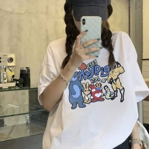 Karikatür ve Grafik tasarım Oversize T-shirt Cartoon/Letter serisi kod260