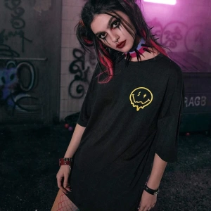 Karikatür ve Grafik tasarım Oversize T-shirt Cartoon/Letter serisi kod266
